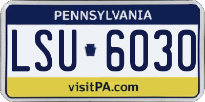 PA license plate LSU6030