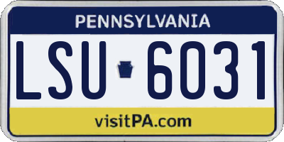 PA license plate LSU6031