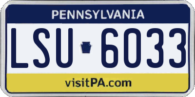 PA license plate LSU6033