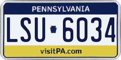 PA license plate LSU6034