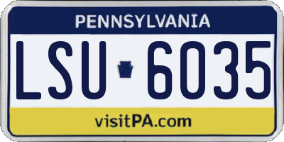 PA license plate LSU6035