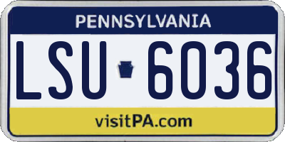 PA license plate LSU6036