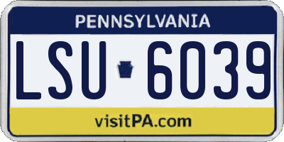 PA license plate LSU6039
