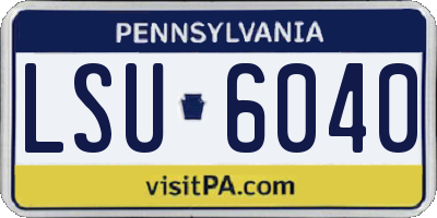 PA license plate LSU6040
