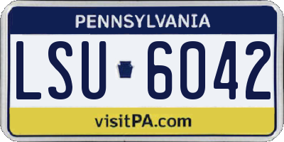 PA license plate LSU6042