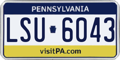 PA license plate LSU6043
