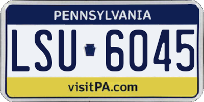 PA license plate LSU6045