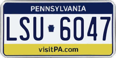 PA license plate LSU6047