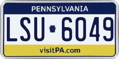 PA license plate LSU6049