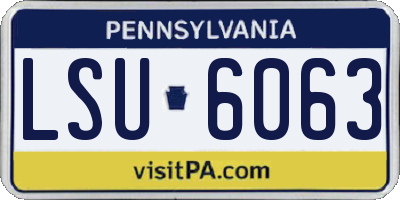 PA license plate LSU6063
