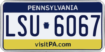 PA license plate LSU6067