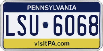 PA license plate LSU6068