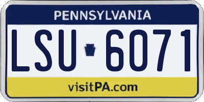 PA license plate LSU6071