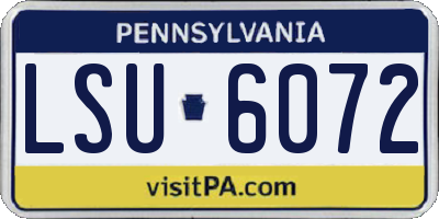 PA license plate LSU6072