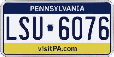 PA license plate LSU6076