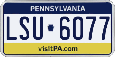 PA license plate LSU6077