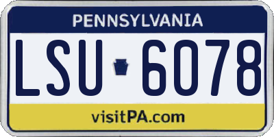 PA license plate LSU6078