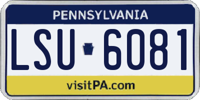 PA license plate LSU6081