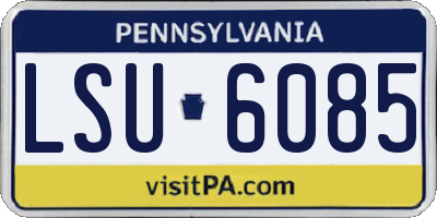 PA license plate LSU6085