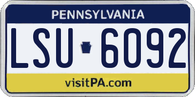 PA license plate LSU6092
