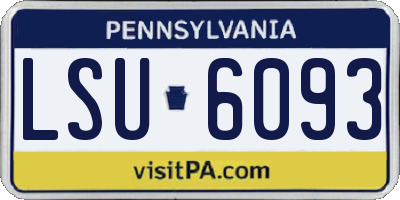 PA license plate LSU6093