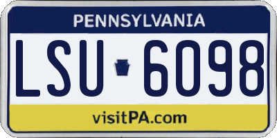 PA license plate LSU6098