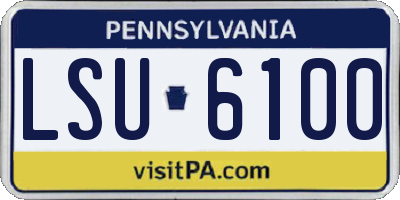 PA license plate LSU6100