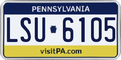 PA license plate LSU6105