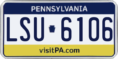 PA license plate LSU6106