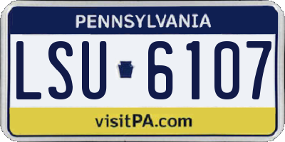 PA license plate LSU6107