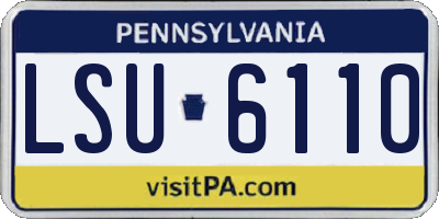 PA license plate LSU6110
