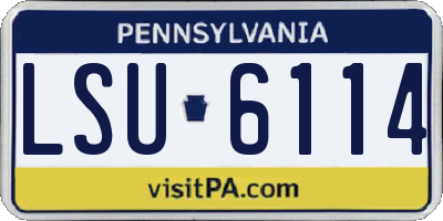 PA license plate LSU6114