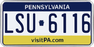 PA license plate LSU6116