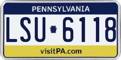 PA license plate LSU6118