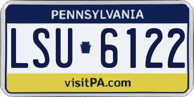 PA license plate LSU6122