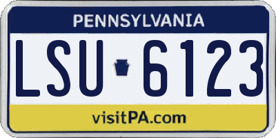 PA license plate LSU6123