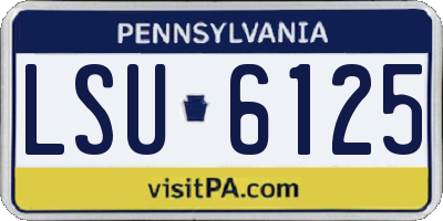 PA license plate LSU6125
