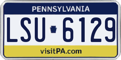 PA license plate LSU6129