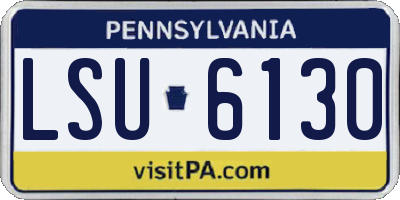 PA license plate LSU6130