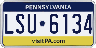 PA license plate LSU6134