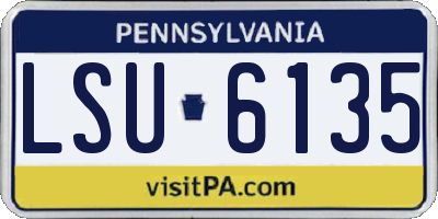 PA license plate LSU6135