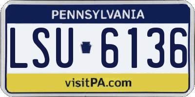 PA license plate LSU6136