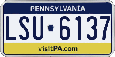 PA license plate LSU6137