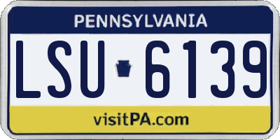 PA license plate LSU6139