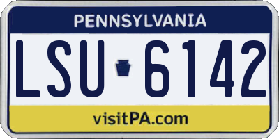 PA license plate LSU6142