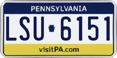 PA license plate LSU6151
