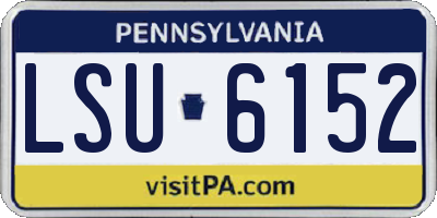 PA license plate LSU6152