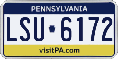 PA license plate LSU6172