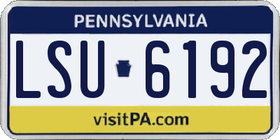 PA license plate LSU6192
