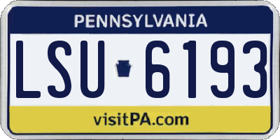 PA license plate LSU6193